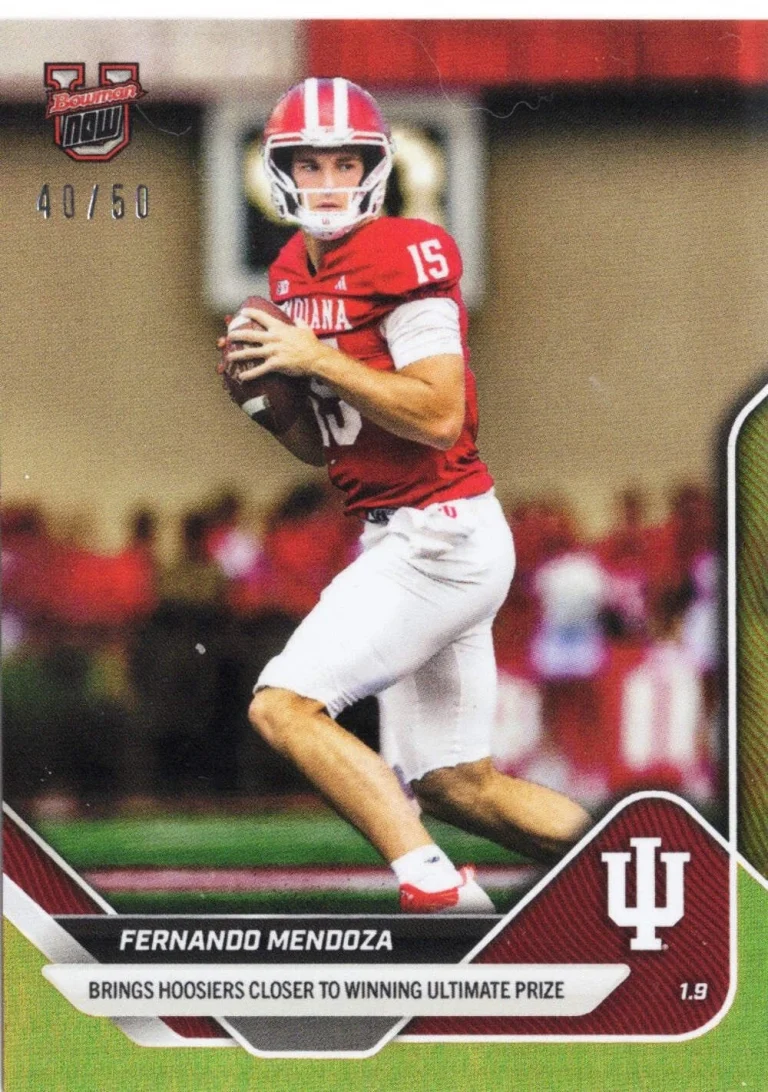 2025 Topps Bowman U Now Fernando Mendoza #66 Gold Foil /50 Indiana Rookie Card