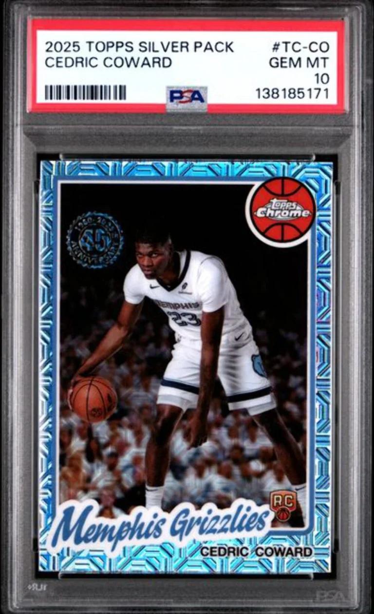 Graded 2025 Topps Silver Pack Cedric Coward #TCCO Rookie RC Card PSA 10 Gem Mint