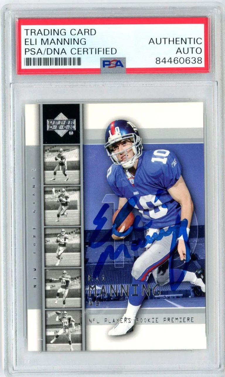 Graded 2004 Upper Deck Eli Manning #1 Rookie RC Football Card PSA Auth Auto