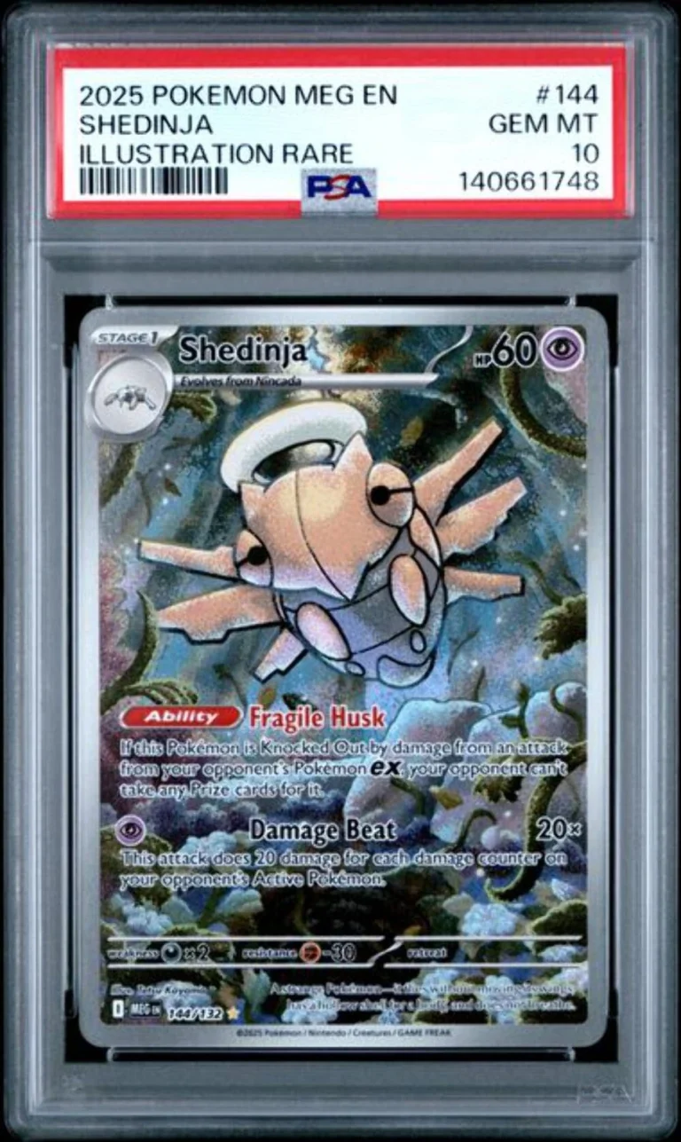 Graded 2025 Pokemon MEG EN Shedinja #144 Illustration Rare Trading Card PSA 10