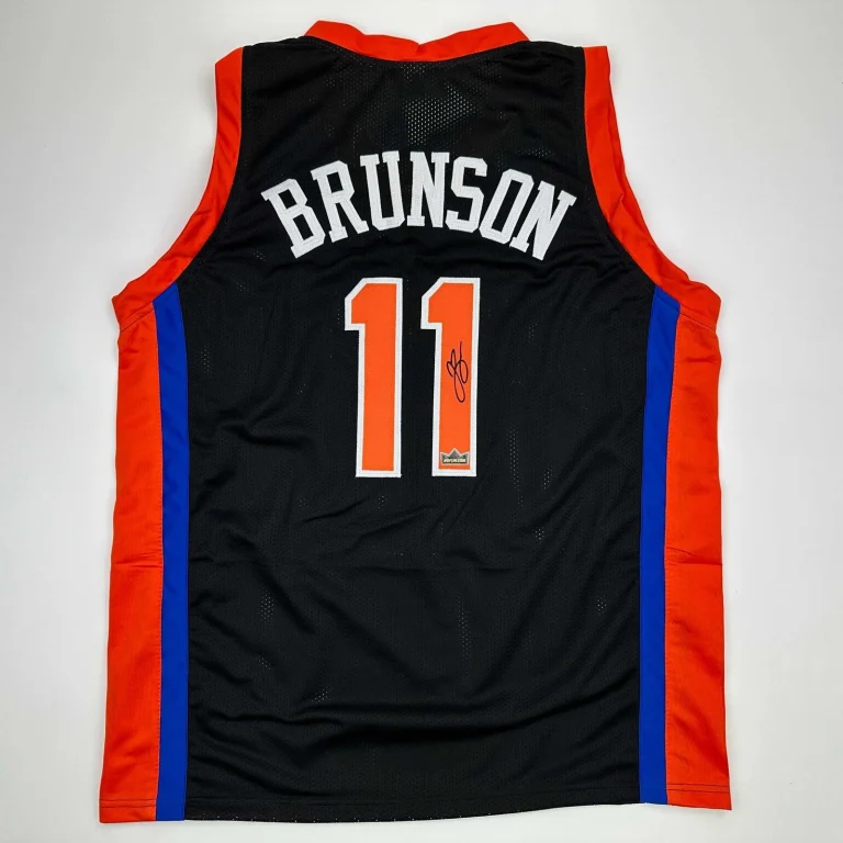 Facsimile Autographed Jalen Brunson New York Black Reprint Jersey Size Men's XL