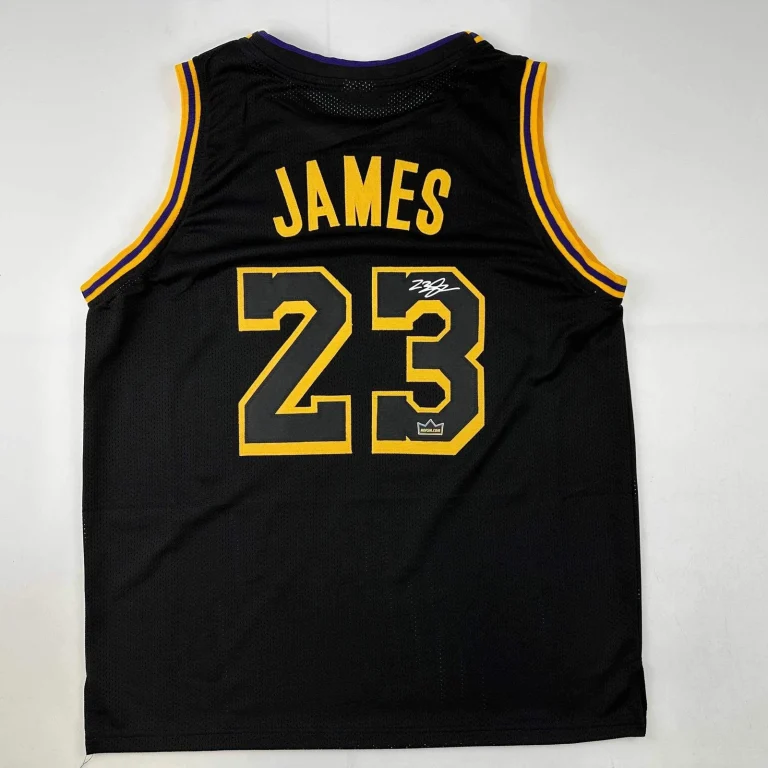 Facsimile Autographed LeBron James #23 LA Black Mamba Reprint Jersey Men's XL
