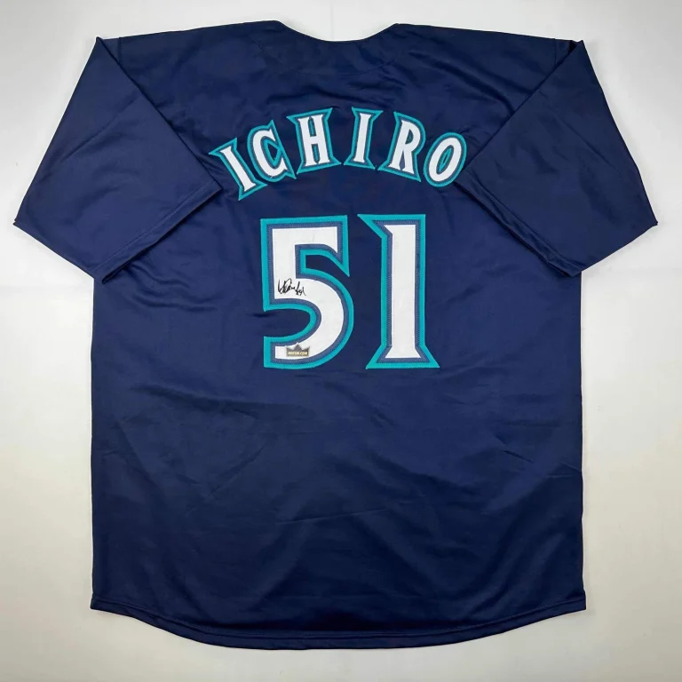 Facsimile Autographed Ichiro Suzuki Seattle Blue Reprint Auto Jersey Men's XL