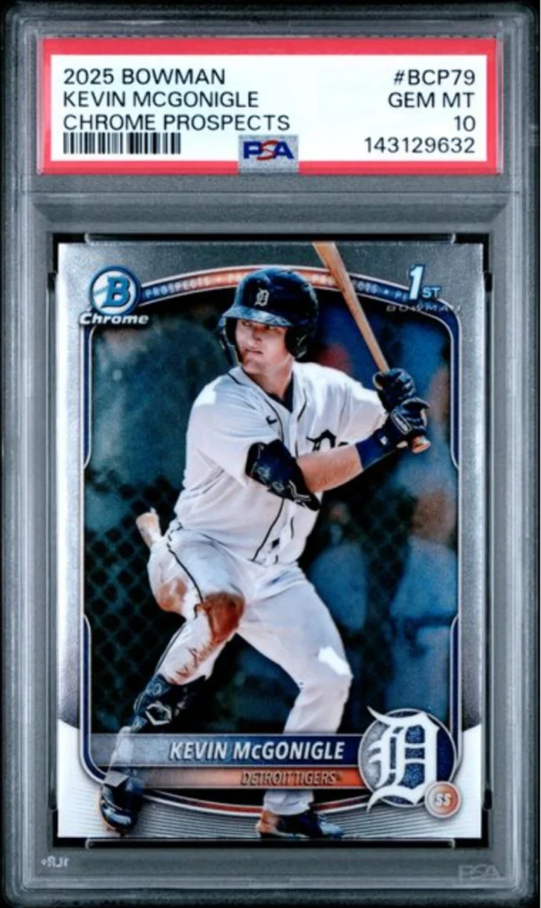 Graded 2025 Bowman Chrome Kevin McGonigle #BCP79 Prospects Rookie Card PSA 10