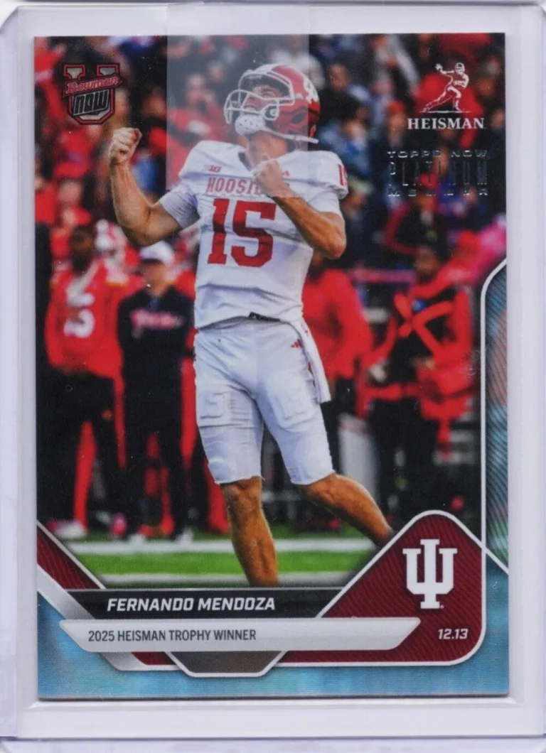 2025 Topps Bowman U Now Fernando Mendoza #60 Platinum Member RC Football Card