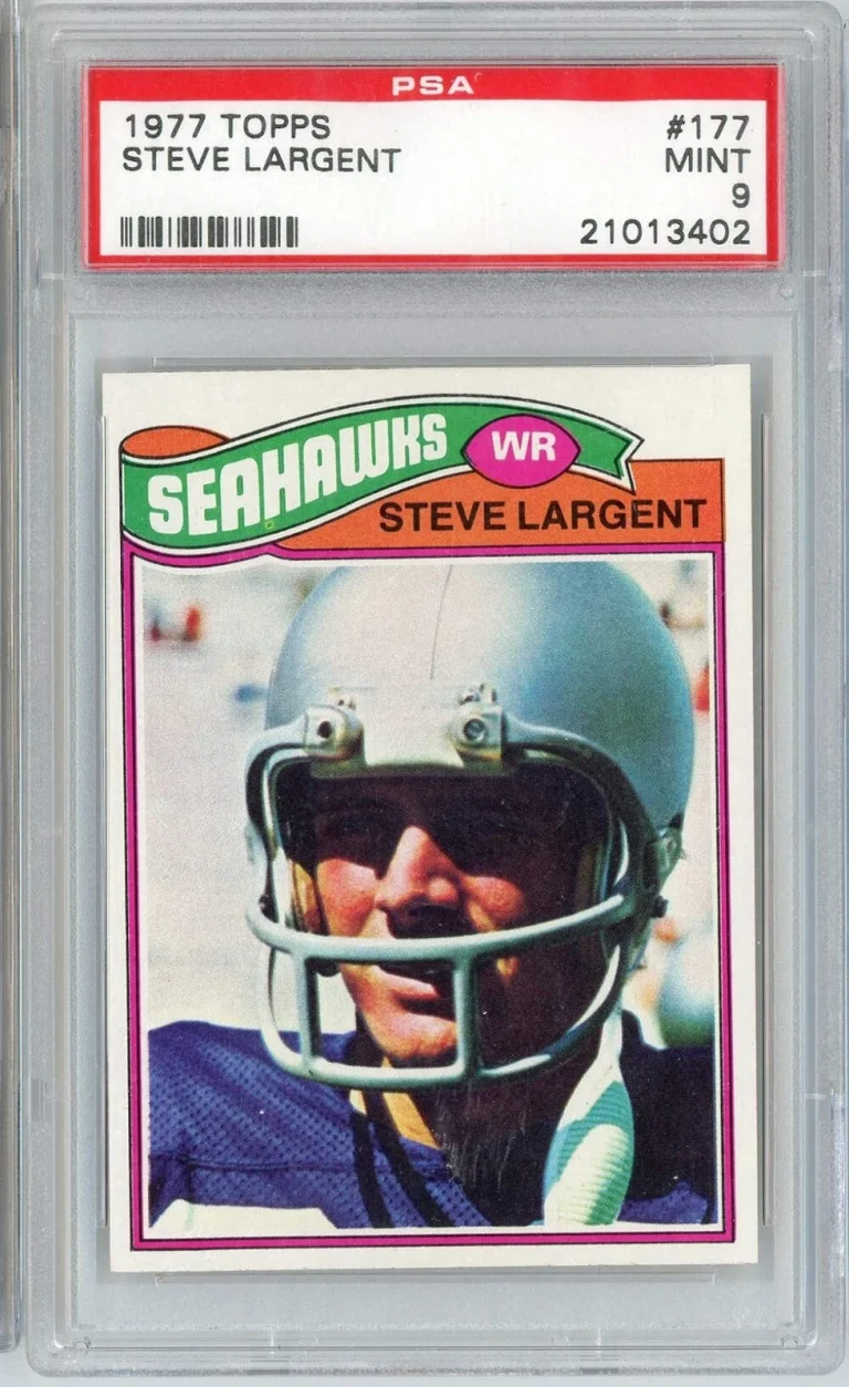 Graded 1977 Topps Steve Largent #177 Seattle Seahawks Rookie RC Card PSA 9