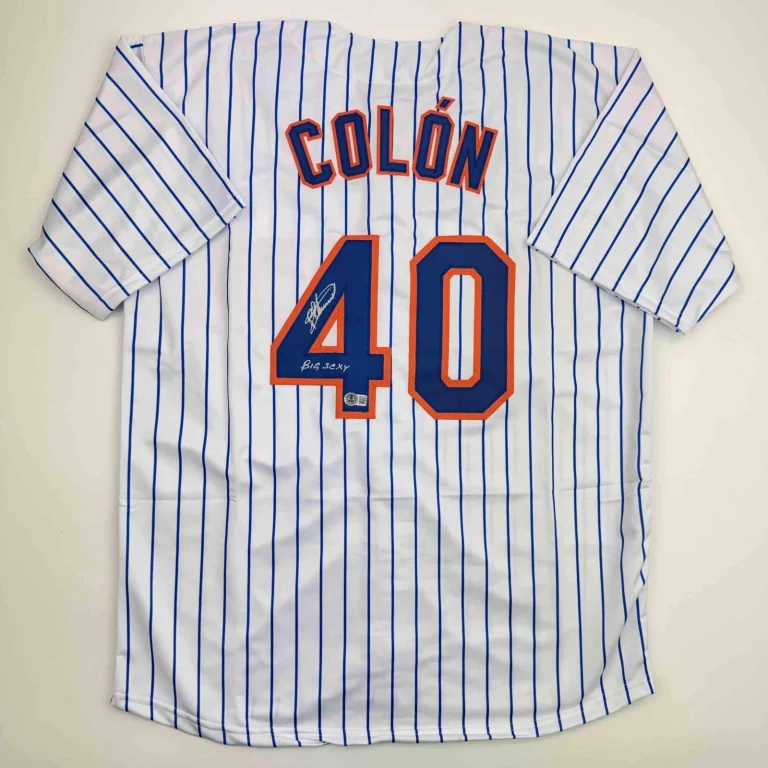 Autographed/Signed Bartolo Colon Big Sexy Insc New York Jersey Beckett BAS COA