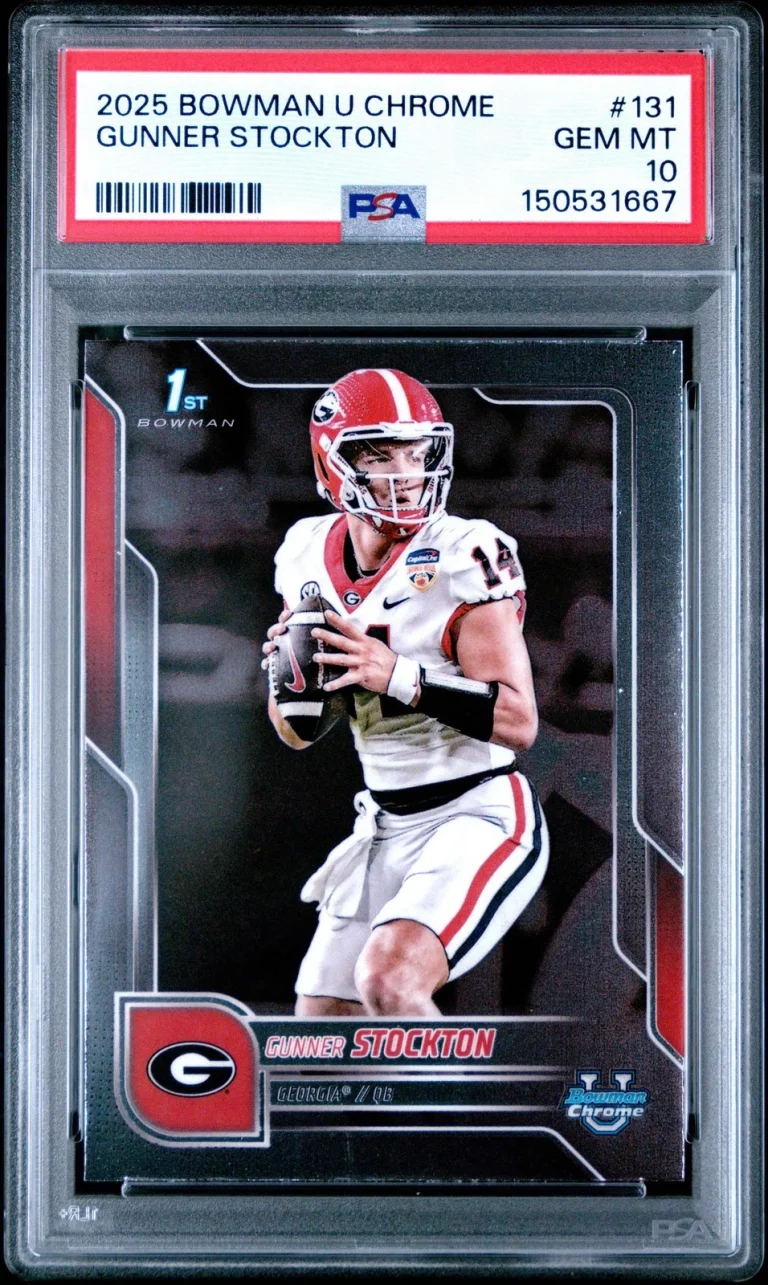 Graded 2025 Topps Bowman U Chrome Gunner Stockton #131 Rookie RC Card PSA 10