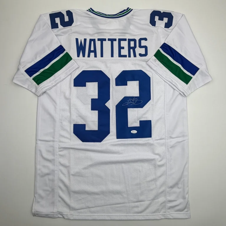 Autographed/Signed Ricky Watters Seattle White Football Jersey Beckett BAS COA