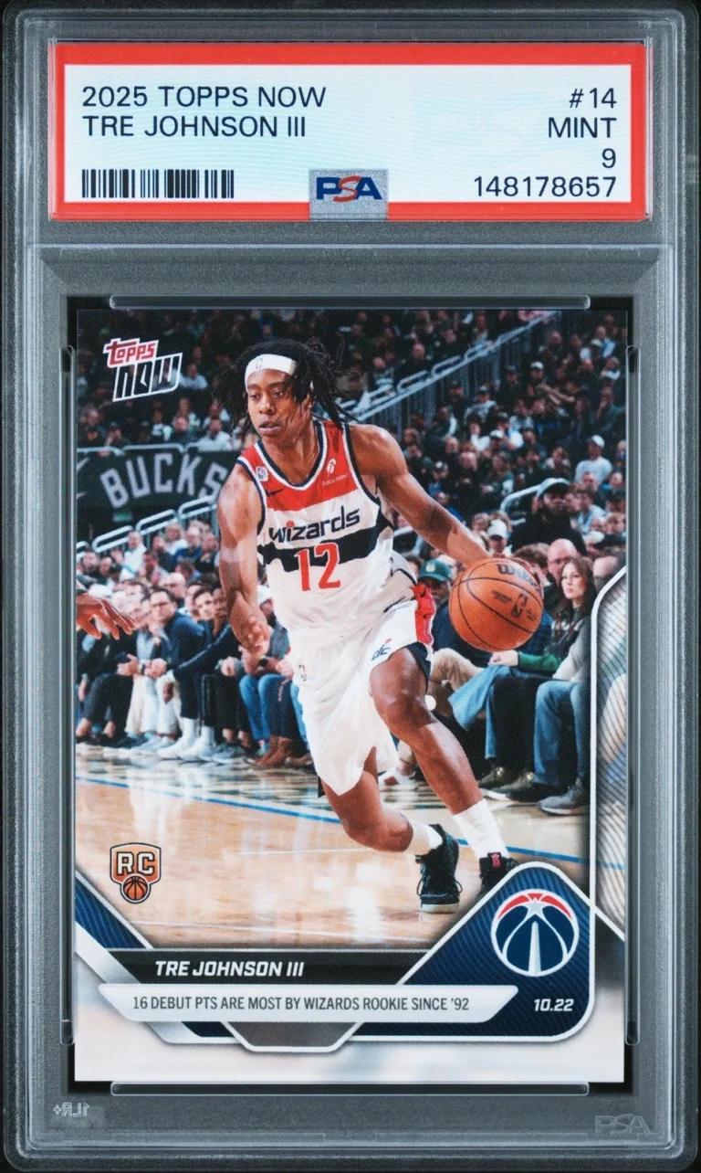 Graded 2025 Topps Now Tre Johnson III #14 Rookie RC Basketball Card PSA 9