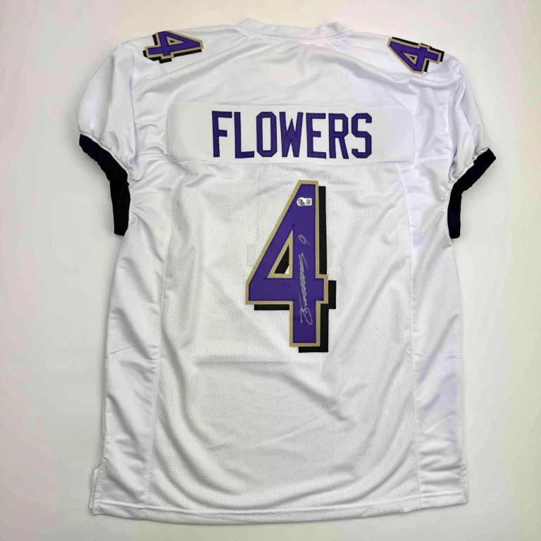 Autographed/Signed Zay Flowers Baltimore White Football Jersey Beckett BAS COA