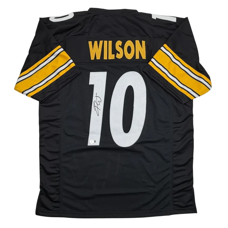 Autographed/Signed Roman Wilson Pittsburgh Black Football Jersey Beckett BAS COA