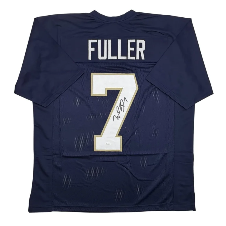 Autographed/Signed Will Fuller Notre Dame Blue College Football Jersey JSA COA