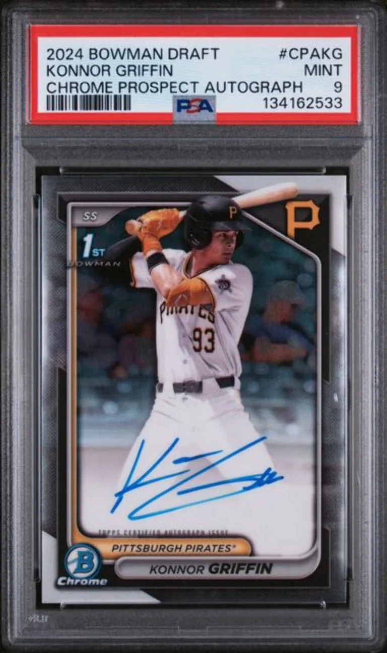 Graded 2024 Bowman Draft Konnor Griffin #CPAKG Chrome Auto 1st Rookie Card PSA 9