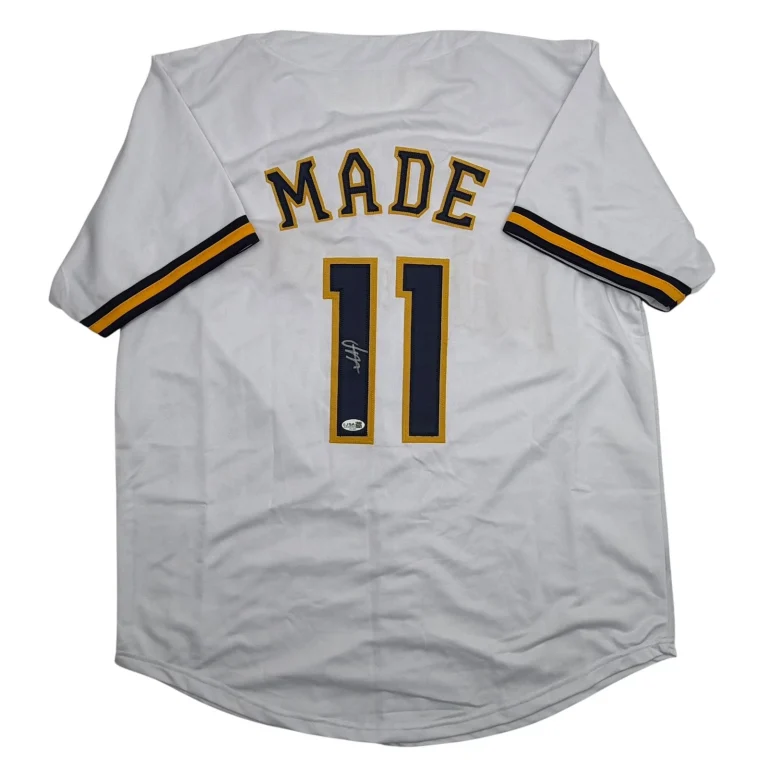 Autographed/Signed Jesus Made Milwaukee White Baseball Jersey JSA COA