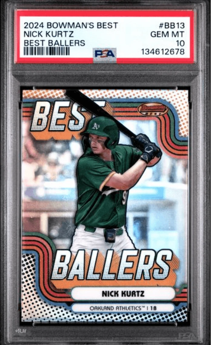 Graded 2024 Bowmans Best Nick Kurtz #BB13 Best Ballers RC Baseball Card PSA 10