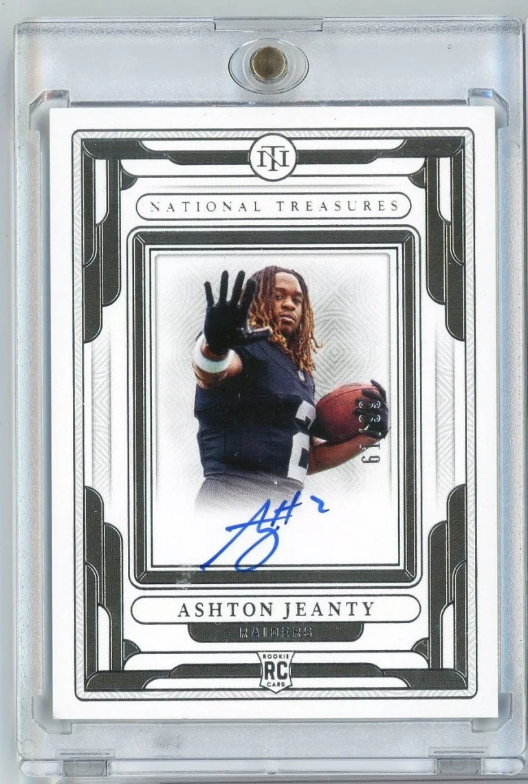2025 Panini National Treasures Ashton Jeanty #RSFPAJY /99 Auto RC Football Card