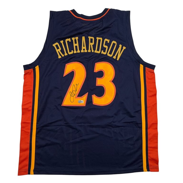 Autographed/Signed Jason Richardson Golden State Blue Jersey Beckett BAS COA