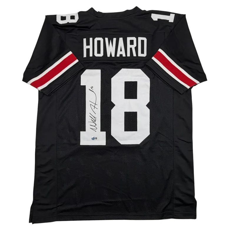 Autographed/Signed Will Howard Ohio State Black College Jersey Beckett BAS COA