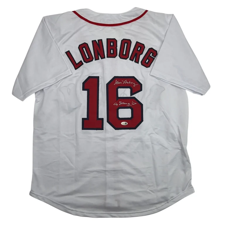 Autographed/Signed Jim Lonborg Cy Young 67 Boston White Baseball Jersey JSA COA