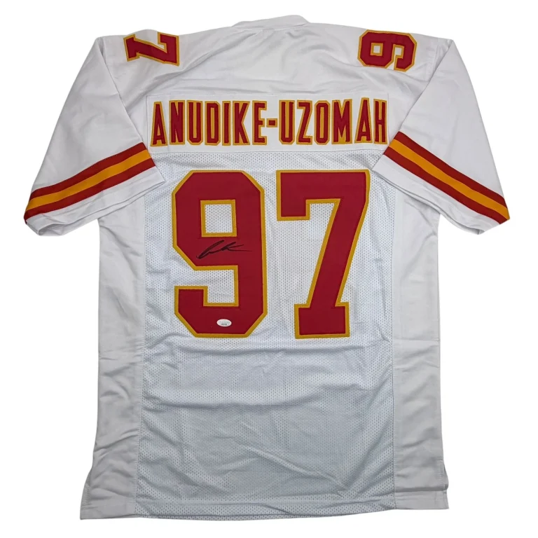 Autographed/Signed Felix Anudike-Uzomah Kansas City White Jersey JSA COA