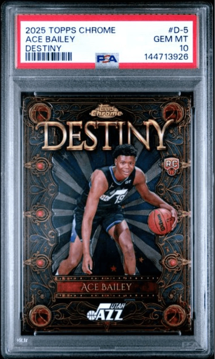 Graded 2025 Topps Chrome Ace Bailey #D5 Destiny Rookie RC Basketball Card PSA 10