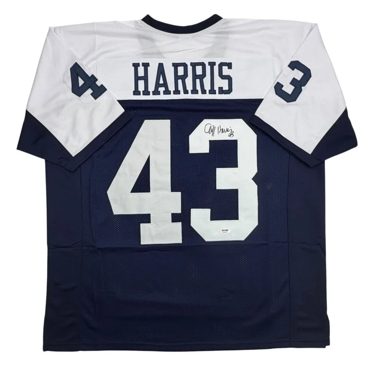 Autographed/Signed Cliff Harris Dallas Thanksgiving Football Jersey PSA/DNA COA