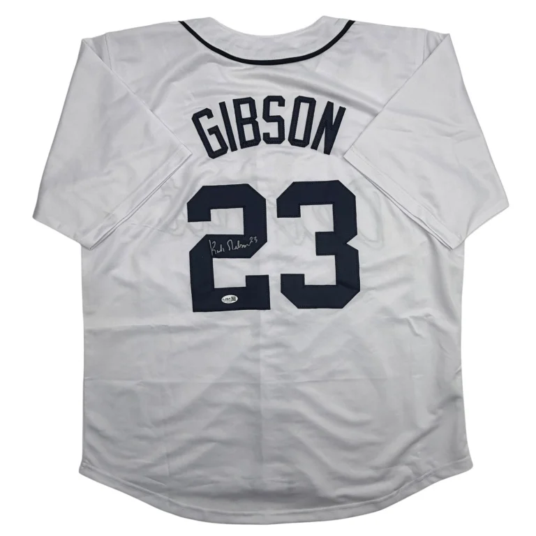 Autographed/Signed Kirk Gibson Detroit White Baseball Jersey JSA COA