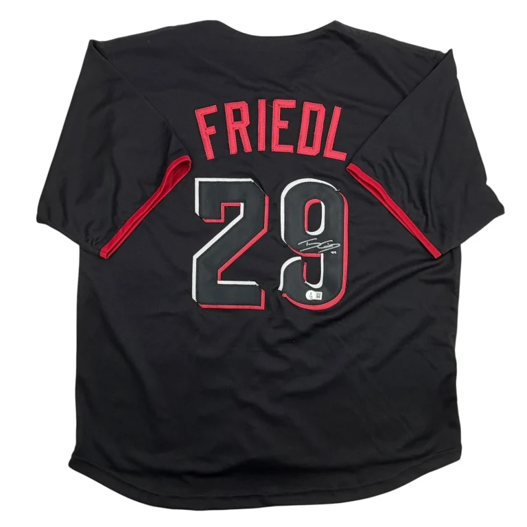 Autographed/Signed TJ Friedl Cincinnati Black City Connect Jersey Beckett COA