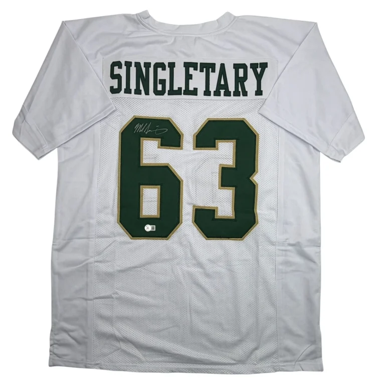 Autographed/Signed Mike Singletary Baylor White College Jersey Beckett BAS COA