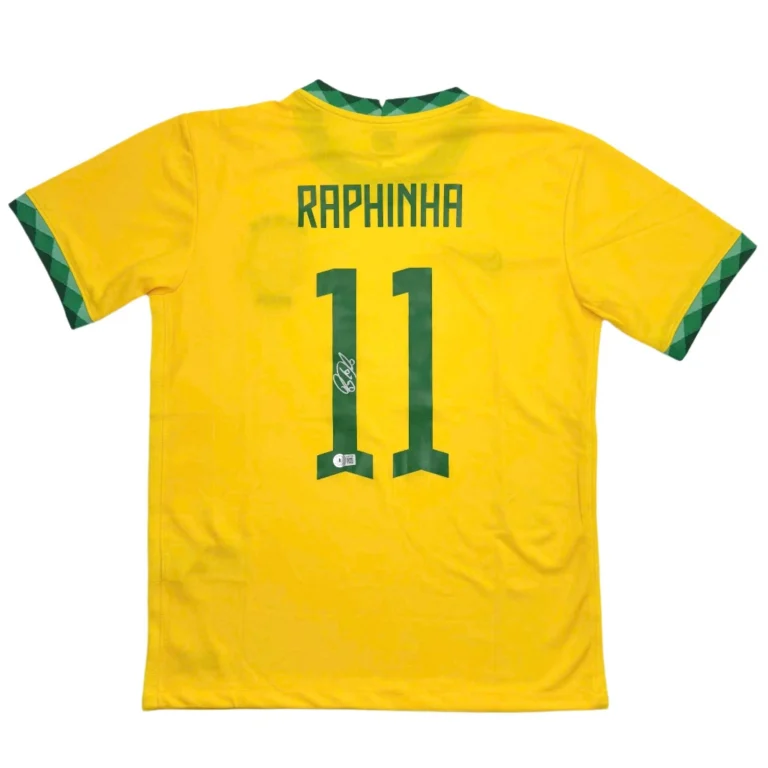 Autographed/Signed Raphinha Raphael Belloli Brazil Yellow Jersey Beckett BAS COA