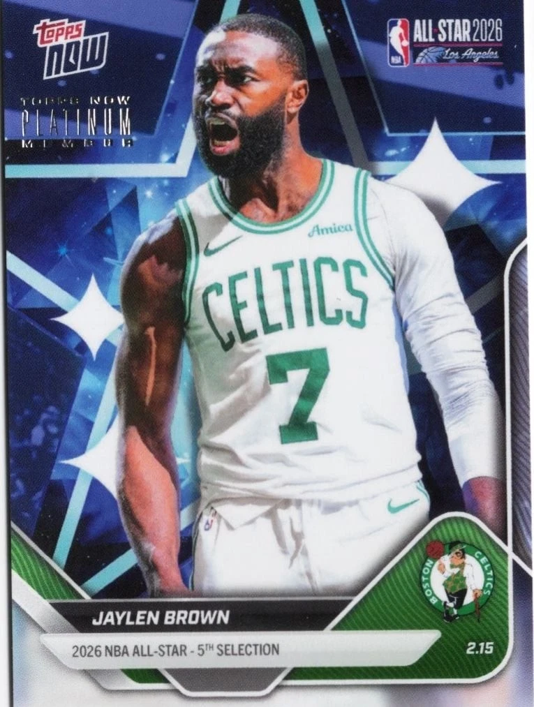 2025 Topps Now Jaylen Brown #AS22 Boston Celtics Platinum Member Stamp Card