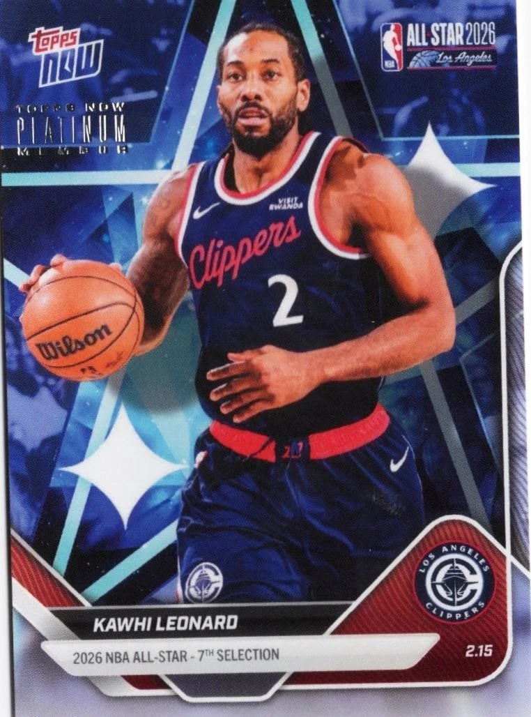2025 Topps Now Kawhi Leonard #AS19 Los Angeles Clippers Platinum Member Card