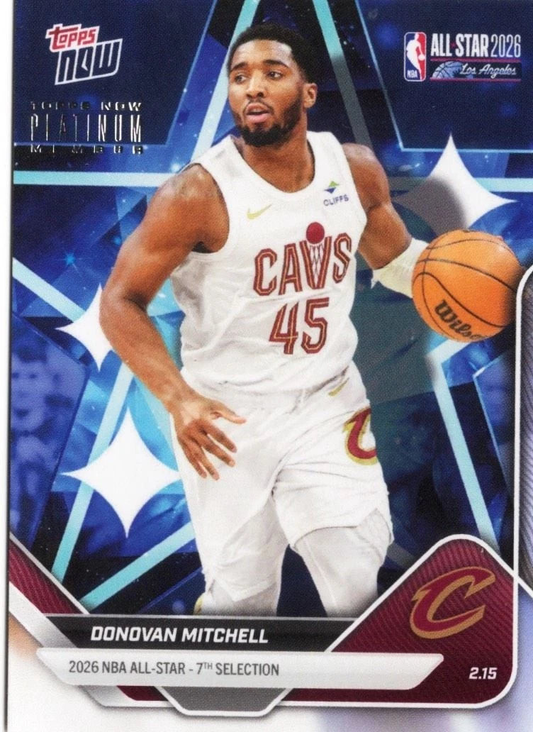 2025 Topps Now Donovan Mitchell #AS10 Cleveland Cavaliers Platinum Member Card
