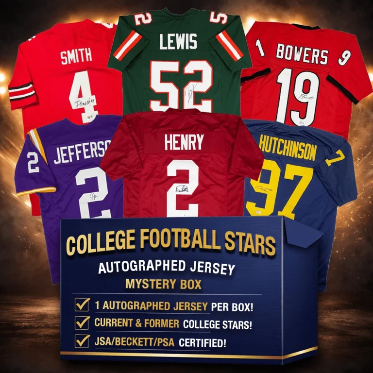 NCAA College Football Stars Autographed Jersey Mystery Box with PSA JSA BAS COA