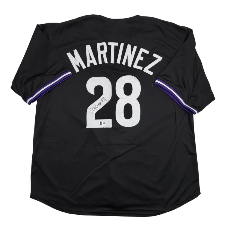 Autographed/Signed Nick Martinez Tampa Bay Black Baseball Jersey Beckett BAS COA