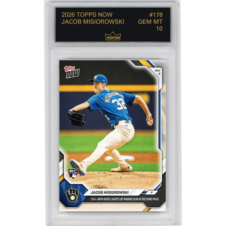 Graded 2026 Topps Now Jacob Misiorowski #178 Rookie Baseball Card HOFSM 10