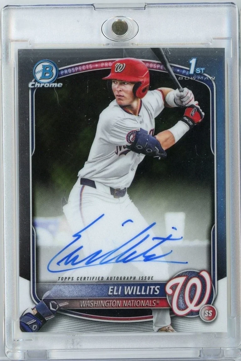 2025 Topps Bowman Chrome Eli Willits CPAEW 1st Bowman Auto RC Baseball Card