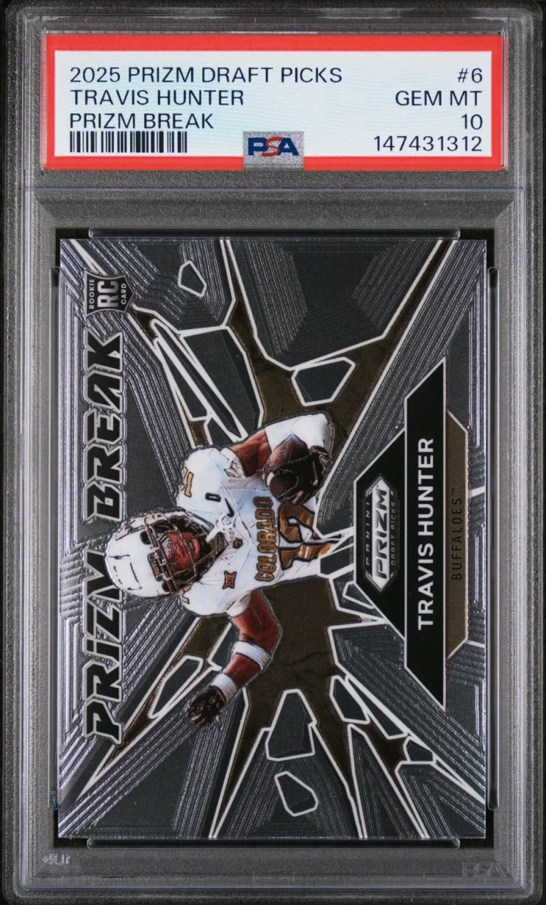Graded 2025 Panini Prizm DP Travis Hunter #6 Prizm Break Rookie Card PSA 10