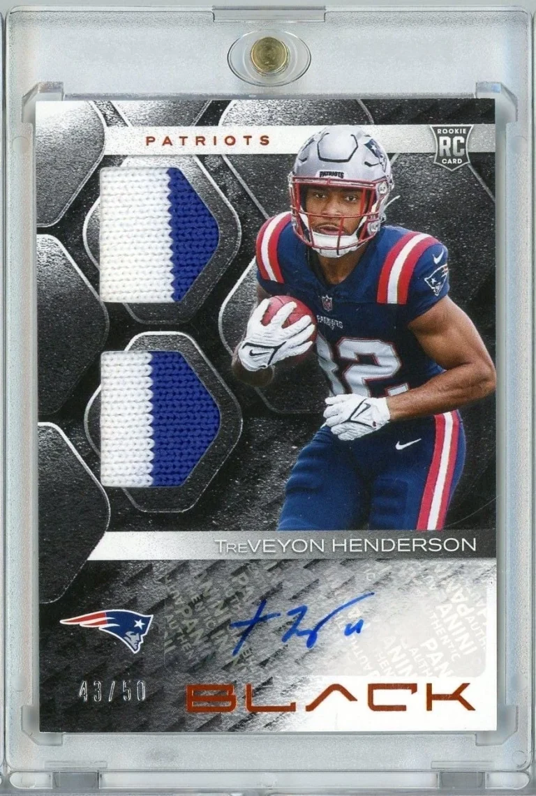 2025 Panini Black Treveyon Henderson RSMTHN RPA Auto /50 Rookie RC Football Card