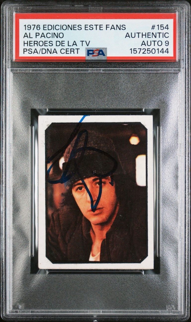 1976 Ediciones Este Fans #154 Al Pacino Signed Heroes De La TV Rookie PSA AUTO 9