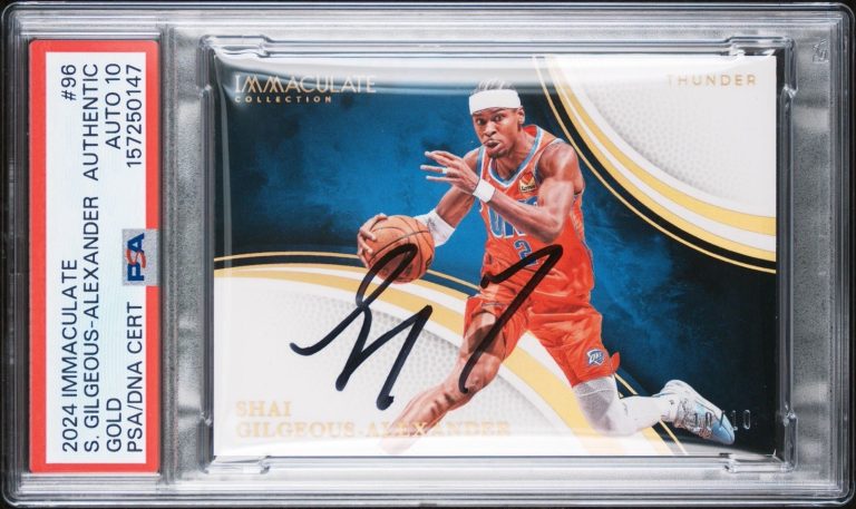 2024 Panini Immaculate #96 Shai Gilgeous-Alexander Signed Gold /10 PSA AUTO 10