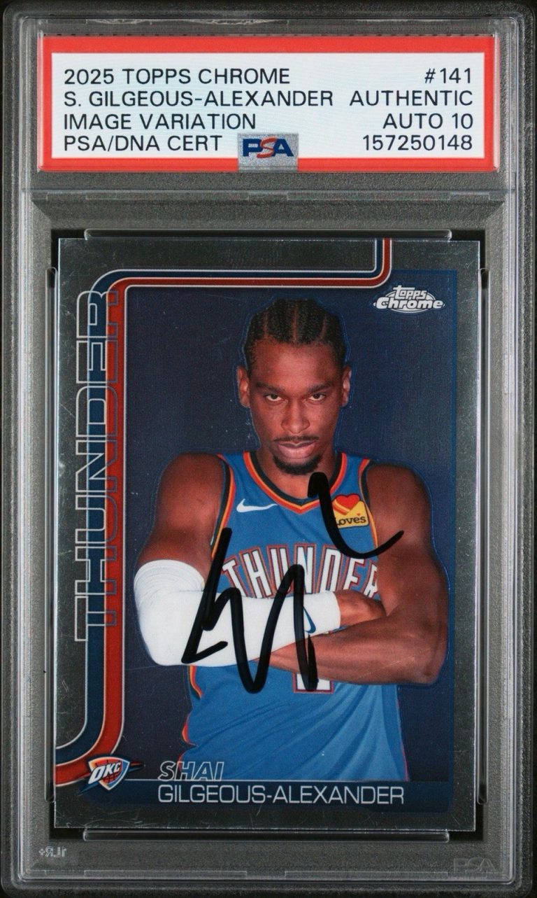 2025 Topps Chrome #141 Shai Gilgeous-Alexander Image Variation Card PSA AUTO 10