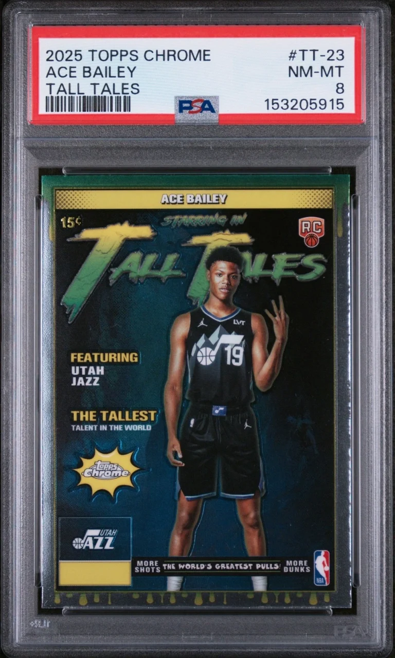 Graded 2025 Topps Chrome Ace Bailey #TT-23 Tall Tales Rookie RC Card PSA 8