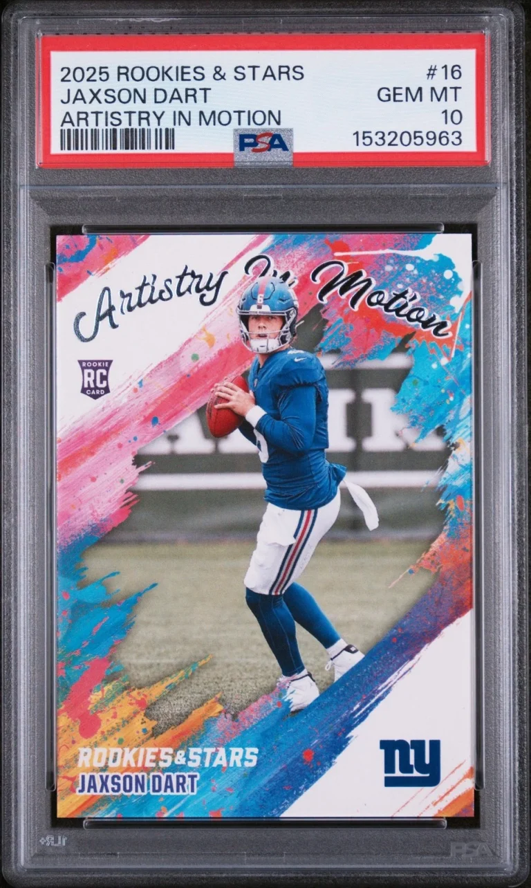 Graded 2025 Panini R&S Jaxson Dart #16 Artistry in Motion RC Card PSA 10