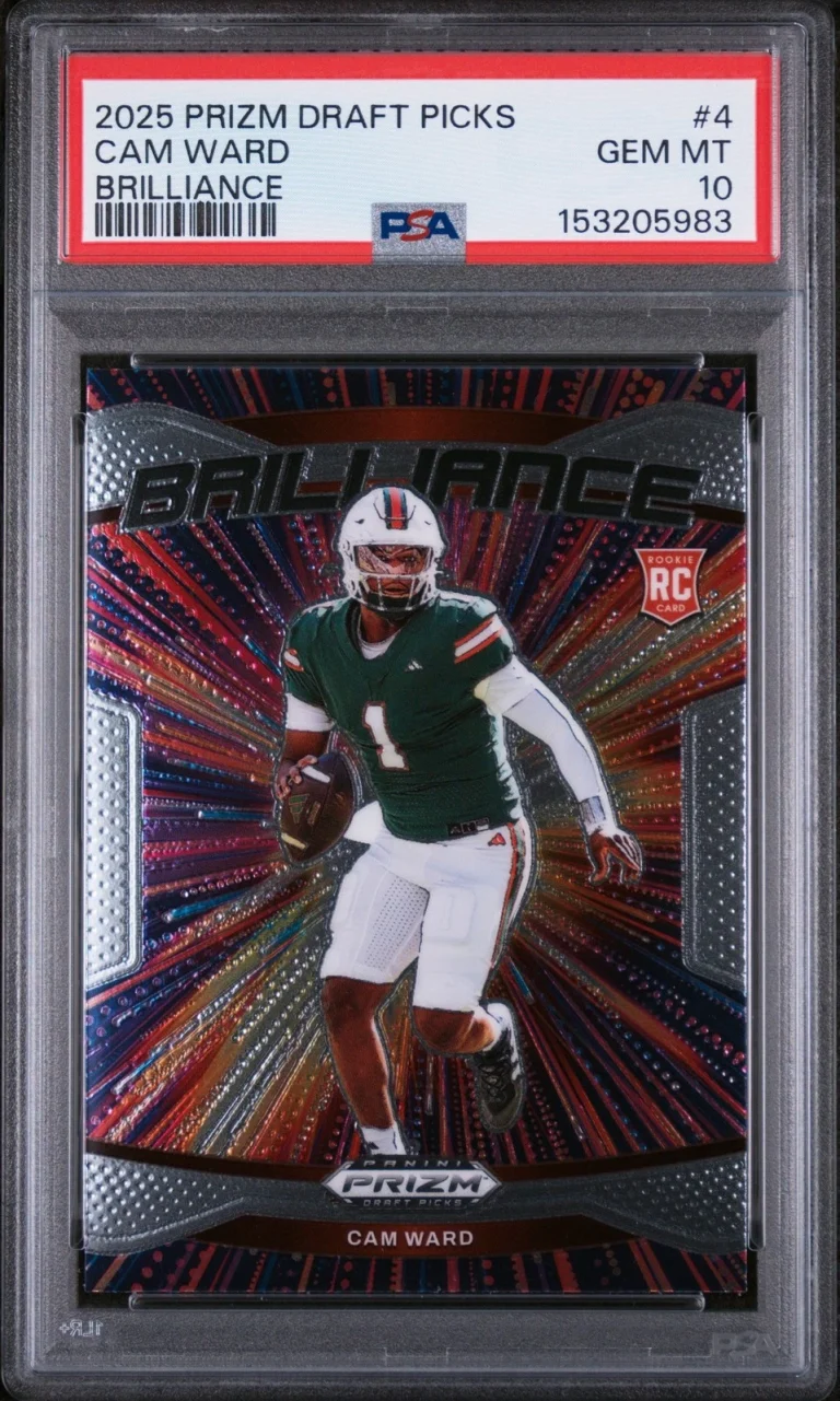 Graded 2025 Panini Prizm DP Cam Ward #4 Brilliance Rookie RC Card PSA 10