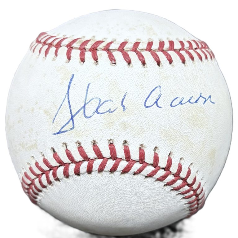 Hank Aaron Signed Auto ONL Baseball Atlanta Braves Home Run King JSA COA HOF