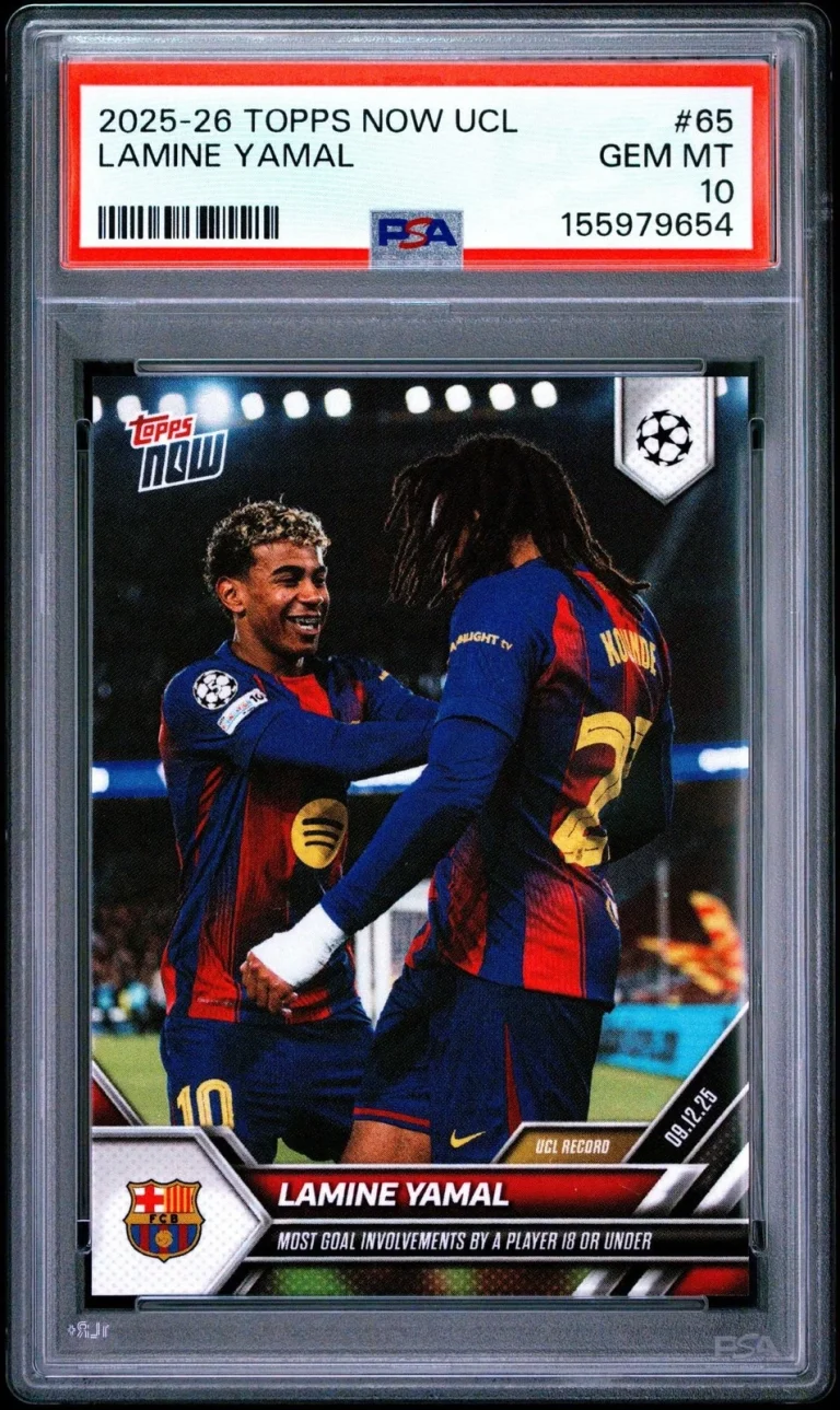 Graded 2025 Topps Now UCL Lamine Yamal #65 Soccer Card PSA 10 Gem Mint
