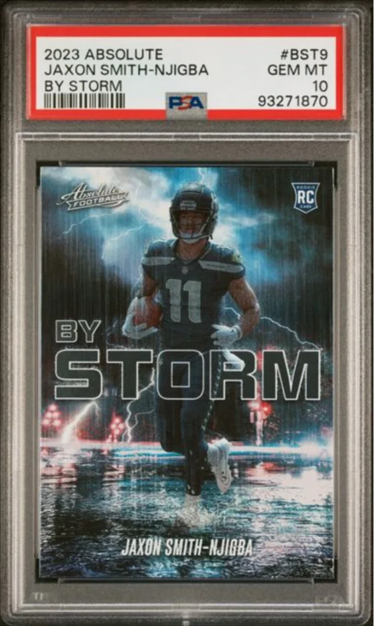 Graded 2023 Panini Absolute Jaxon Smith-Njigba #BST9 By Storm Rookie Card PSA 10