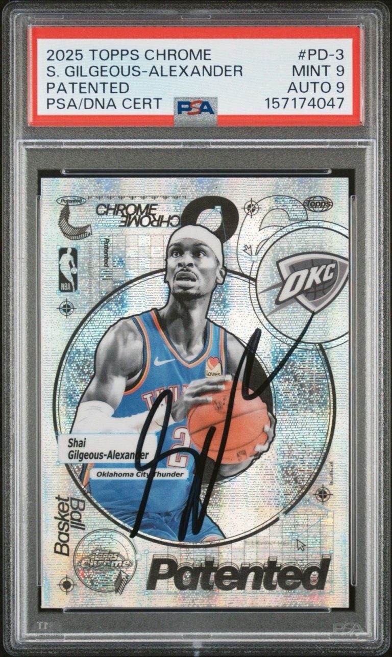 2025 Topps Chrome NBA #PD-3 Shai Gilgeous-Alexander Patented SSP Auto PSA 9/9